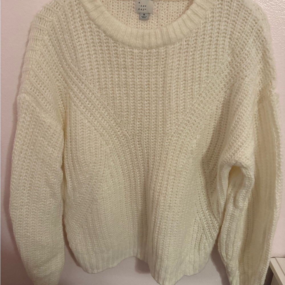 a new day Cream Crew Neck Sweater